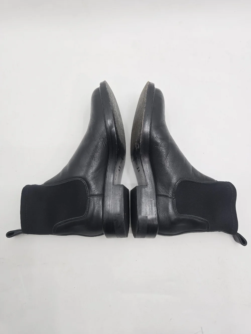 Reformation Alexa Chelsea Boots Black Leather Neoprene‎ Cuff Size 6